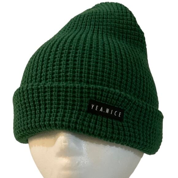 Yea Nice Beanie Unisex One Size Acrylic Waffle Knit Winter Warm Hat Cap OSFM - Picture 1 of 14